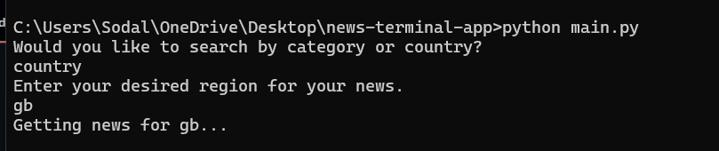 News Terminal CLI App